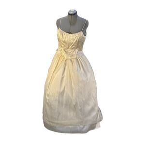 Volup Vintage 90s Morgan & Co. Linda Bernell Gold Cream Corset Gown 13/14